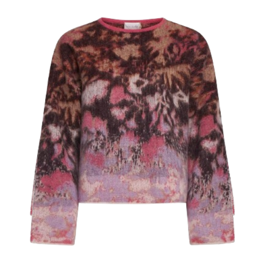 Crew-neck jacquard jumper