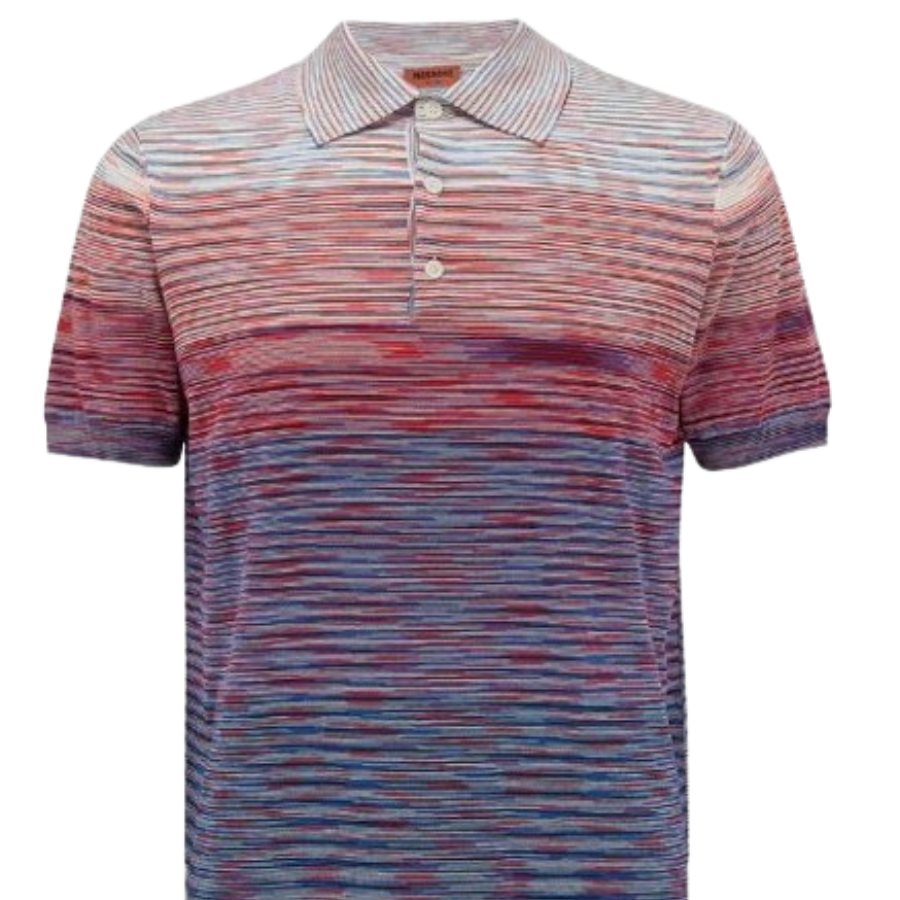 Printed striped polo shirt 